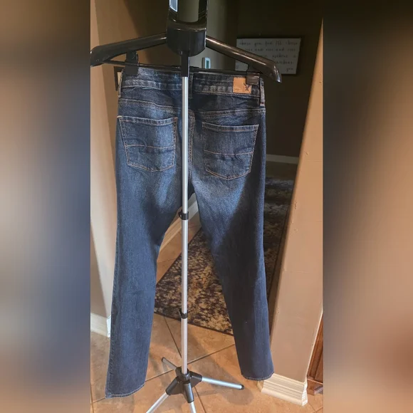 American Eagle Outfitters Women’s Indigo Skinny Supwe Stretch Jeans Sz 8L - Picture 2 of 3